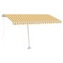 Toldo retráctil manual con LED amarillo y blanco 450x300