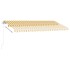 Toldo retráctil manual con LED amarillo y blanco 450x300