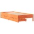 Cama sin colchón madera maciza de pino marrón cera 100x200