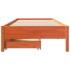 Cama sin colchón madera maciza de pino marrón cera 100x200