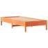 Cama sin colchón madera maciza de pino marrón cera 100x200