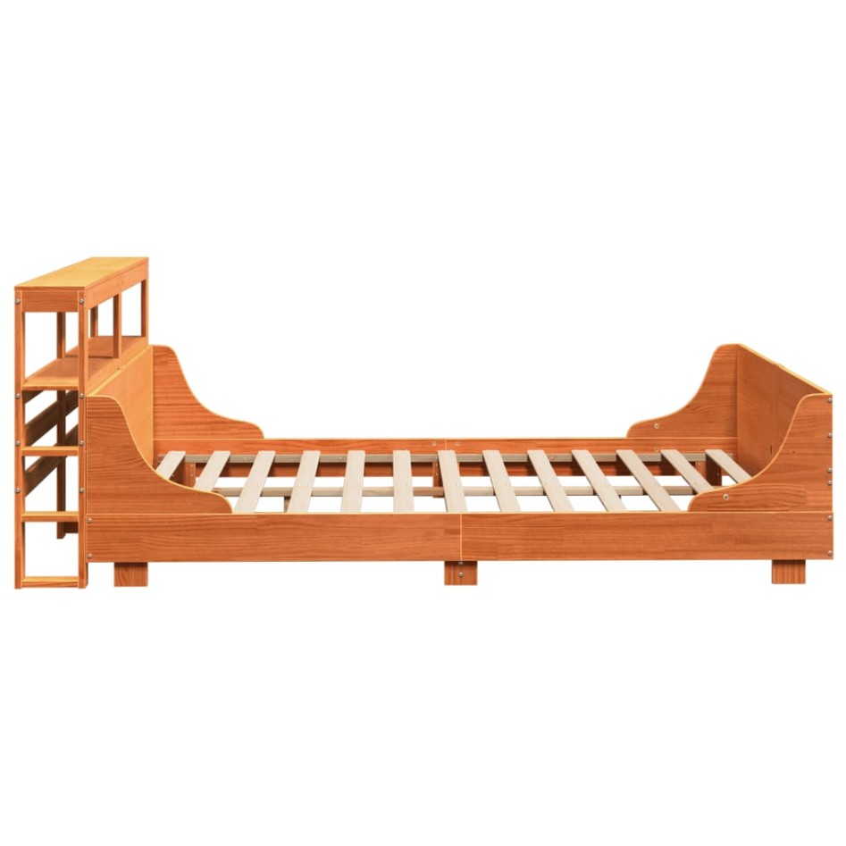 Estructura de cama sin colchón madera maciza marrón 120x190