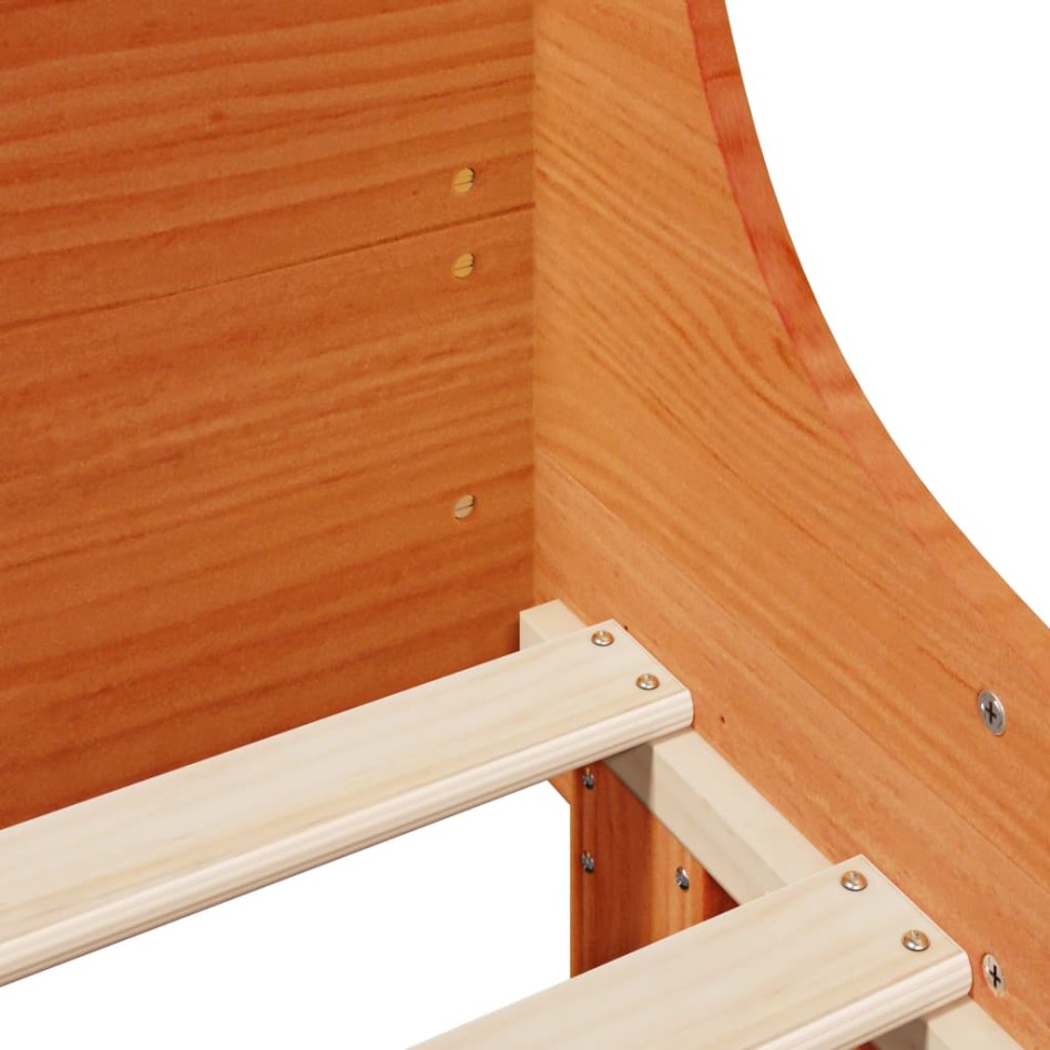 Estructura de cama sin colchón madera maciza marrón 120x190