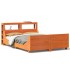 Cama sin colchón madera maciza pino marrón cera 150x200