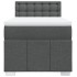 Cama box spring con colchón tela gris oscuro 90x200