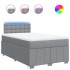 Cama box spring con colchón tela gris claro 120x200