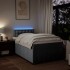 Cama box spring con colchón tela gris claro 120x200