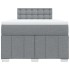 Cama box spring con colchón tela gris claro 120x200