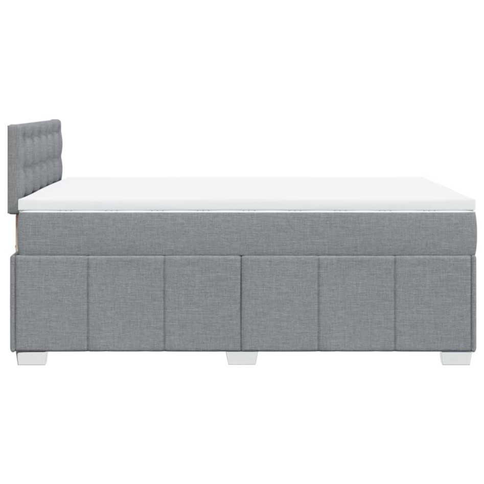 Cama box spring con colchón tela gris claro 120x200