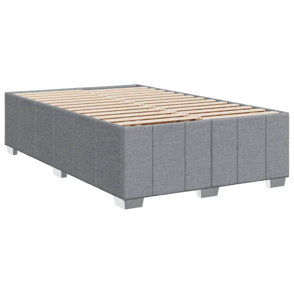 Cama box spring con colchón tela gris claro 120x200