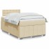 Cama box spring con colchón tela color crema 120x200