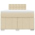 Cama box spring con colchón tela color crema 120x200