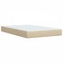Cama box spring con colchón tela color crema 120x200