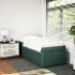 Cama box spring con colchón terciopelo verde oscuro 90x190