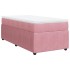 Cama box spring con colchón terciopelo rosa 90x190