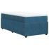 Cama box spring con colchón terciopelo azul oscuro 90x200