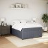 Cama box spring con colchón terciopelo gris oscuro 140x190