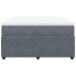 Cama box spring con colchón terciopelo gris oscuro 140x190