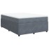 Cama box spring con colchón terciopelo gris oscuro 140x200