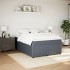 Cama box spring con colchón terciopelo gris oscuro 140x200