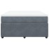 Cama box spring con colchón terciopelo gris oscuro 140x200