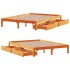 Estructura cama con cajones madera pino marrón cera 120x200