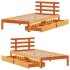 Estructura cama con cajones madera maciza pino marrón 90x190