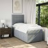 Cama box spring con colchón tela gris claro 80x200