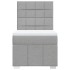 Cama box spring con colchón tela gris claro 80x200