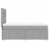 Cama box spring con colchón tela gris claro 80x200
