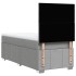Cama box spring con colchón tela gris claro 80x200