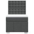 Cama box spring con colchón tela gris oscuro 80x200