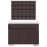 Cama box spring con colchón tela marrón oscuro 80x200