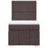 Cama box spring con colchón tela marrón oscuro 90x190