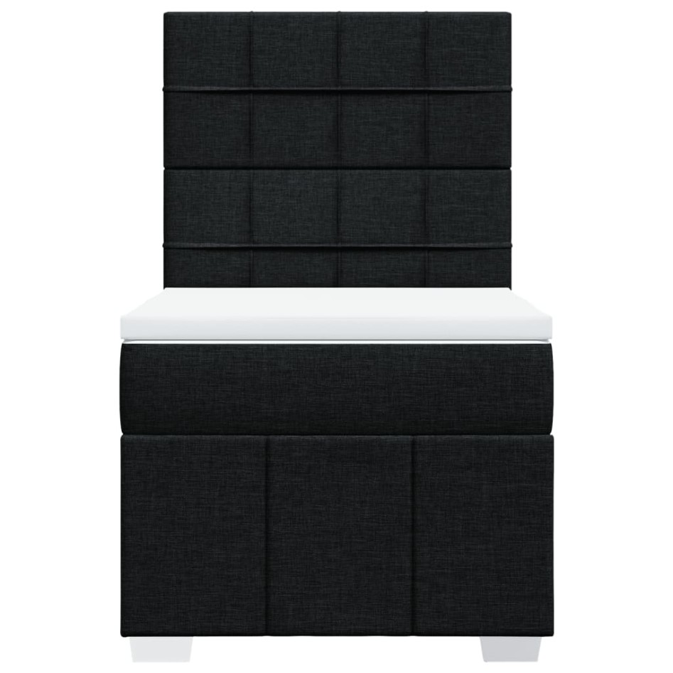 Cama box spring con colchón tela negro 90x190