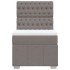 Cama box spring con colchón tela gris taupe 100x200