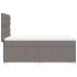 Cama box spring con colchón tela gris taupe 100x200