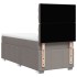 Cama box spring con colchón tela gris taupe 100x200