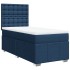 Cama box spring con colchón tela azul 100x200