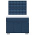 Cama box spring con colchón tela azul 100x200