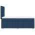 Cama box spring con colchón tela azul 100x200