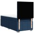 Cama box spring con colchón tela azul 100x200