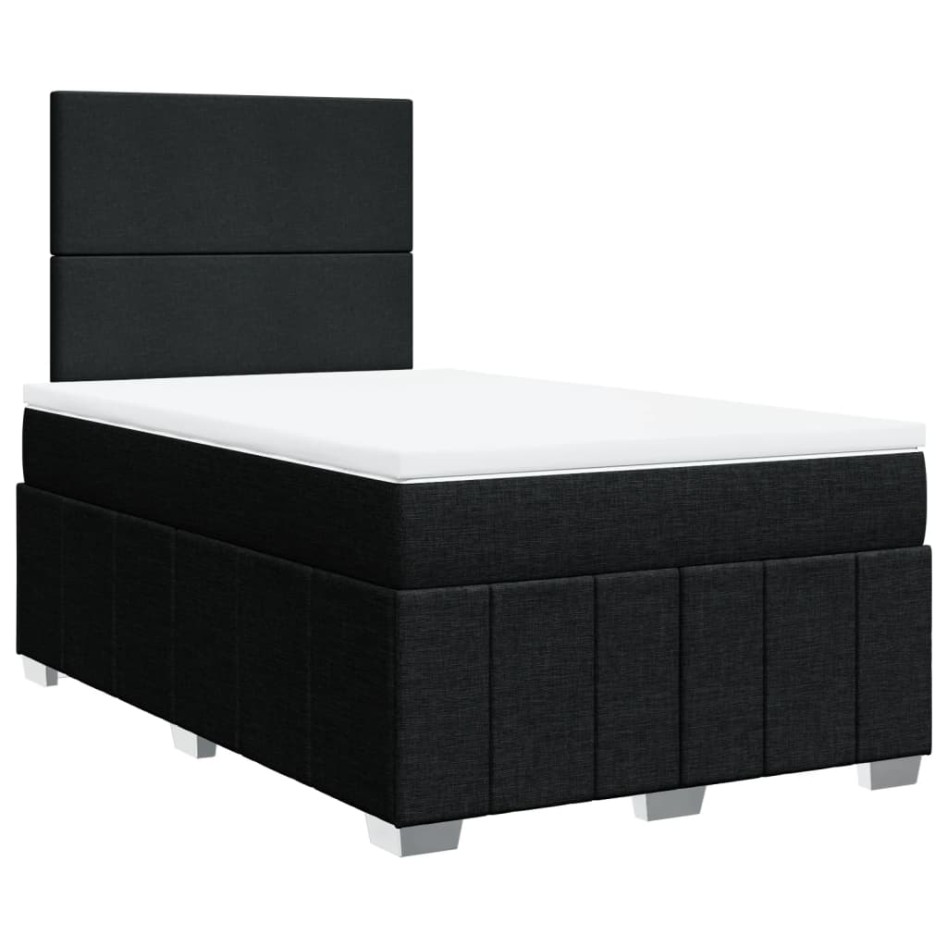 Cama box spring con colchón tela negro 120x190