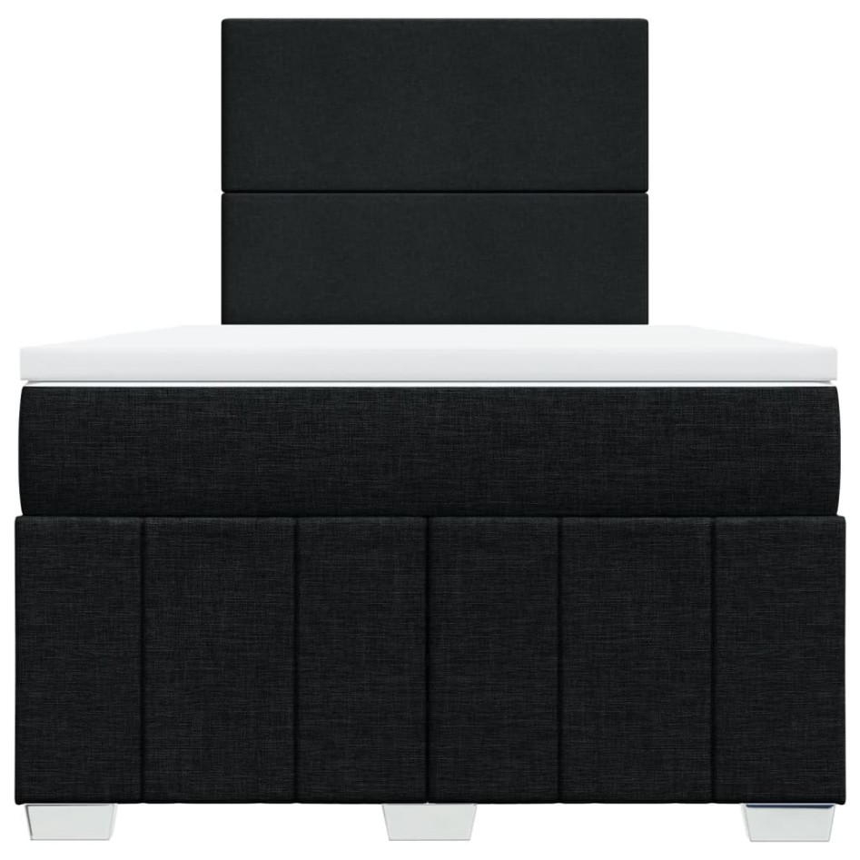 Cama box spring con colchón tela negro 120x190