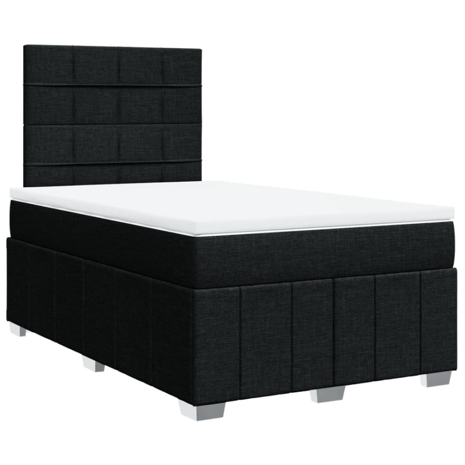 Cama box spring con colchón tela negro 120x190