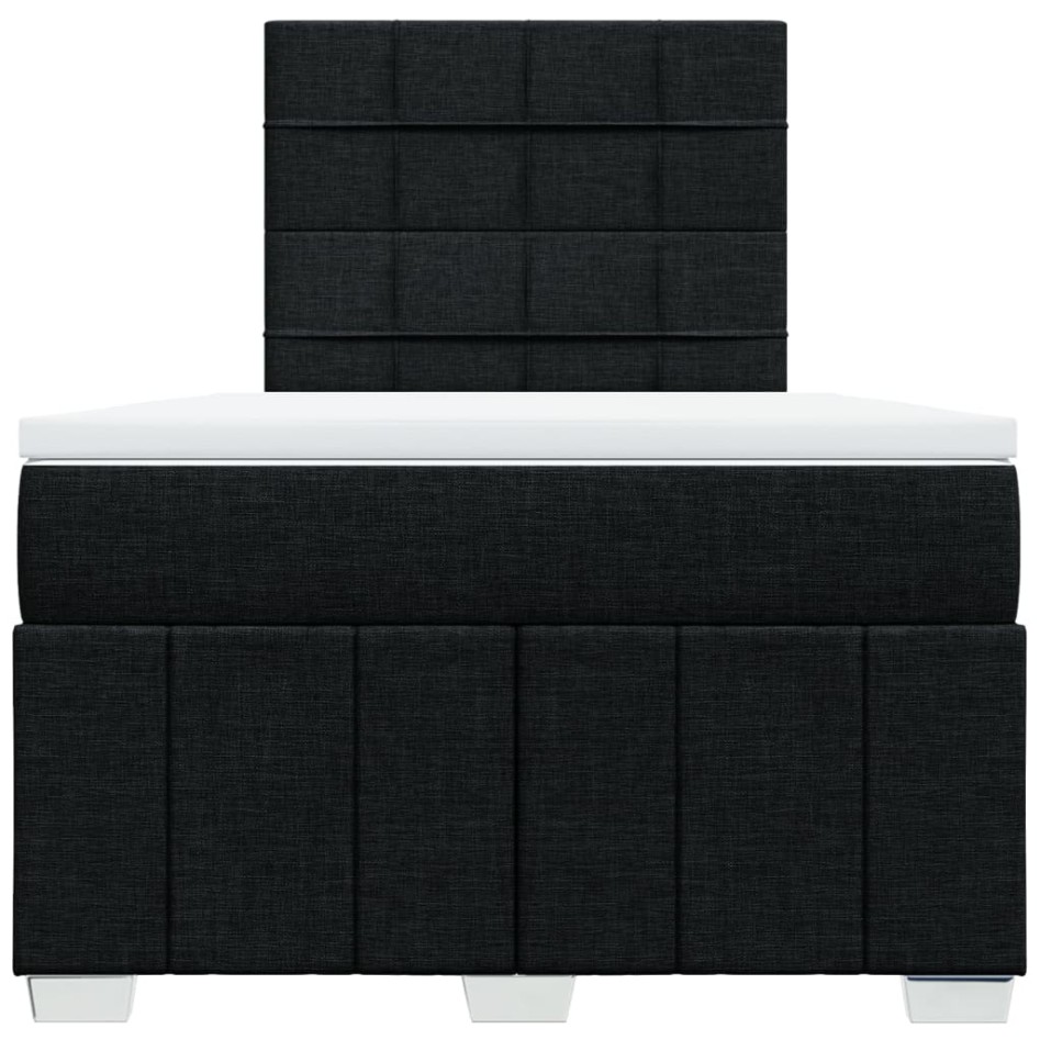 Cama box spring con colchón tela negro 120x190