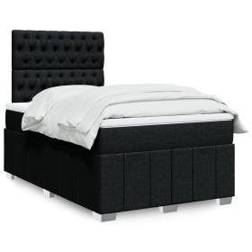 Cama box spring con colchón tela negro 120x190