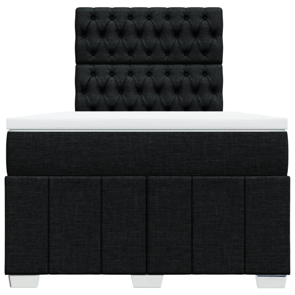 Cama box spring con colchón tela negro 120x190