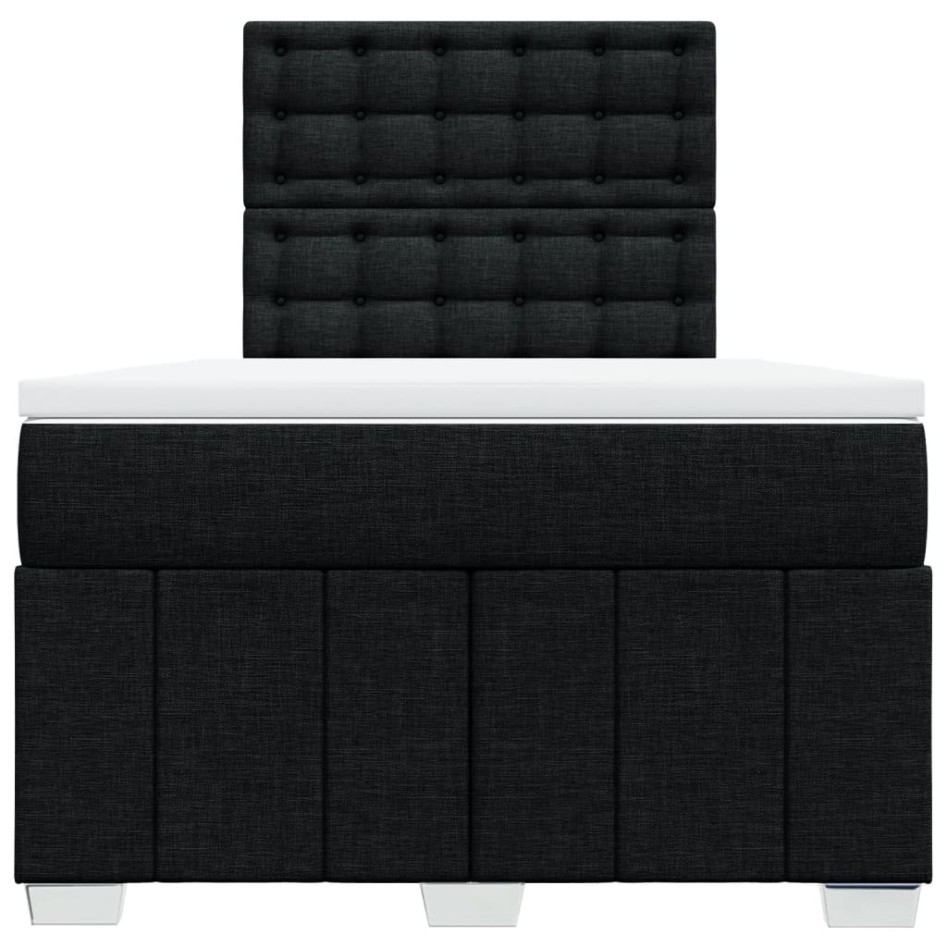 Cama box spring con colchón tela negro 120x190