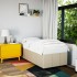 Estructura de cama sin colchón tela crema 90x200